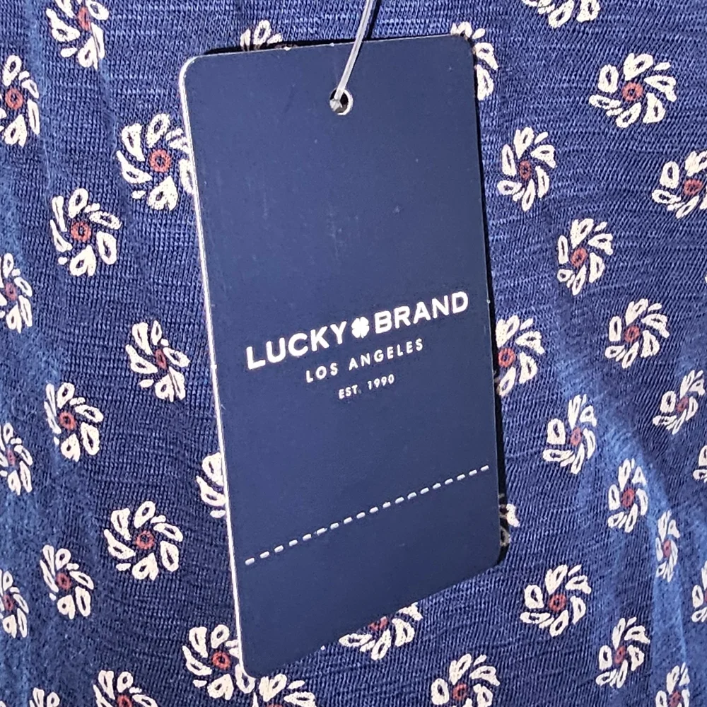 LUCKY BRAND Navy Blue Flowy Pattern Tank Top - Picture 6 of 9